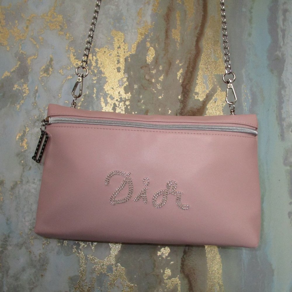 Pink Beaded Dior Pouch Purse